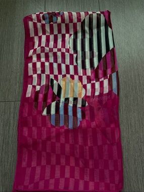 Missoni Silk Patchwork Scarf with Pink & White Pattern - Made in Italy
